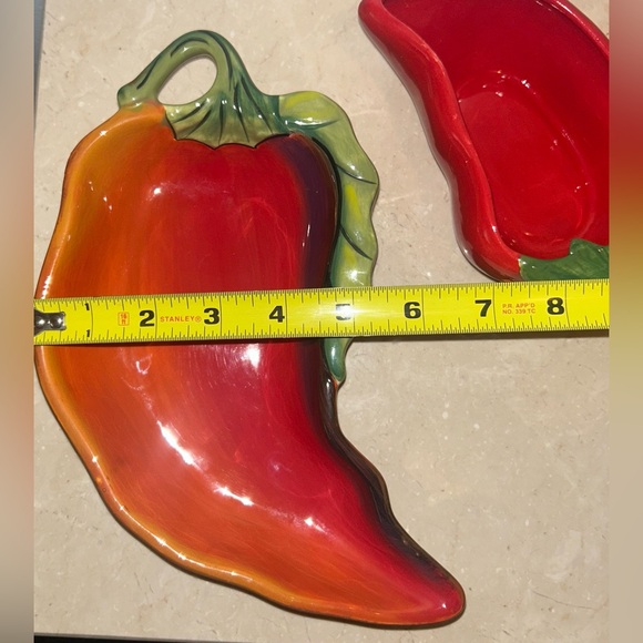 2 chili pepper dipping / serving bowls. Clay Art & Boston Warehouse. - Picture 9 of 12